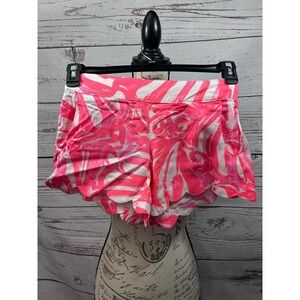 Lilly‎ Pulitzer Pink White Smocked Bodice Dress Pattern Stretchy XS